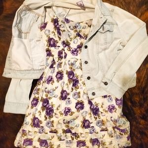 Floral strapless dress